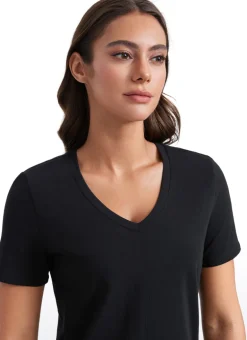 Pima Cotton Pro V Neck Short Sleeve