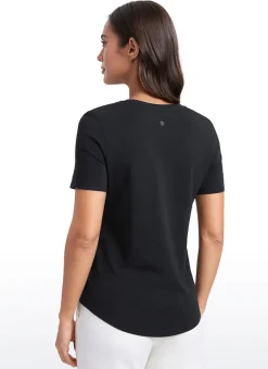 Pima Cotton Pro V Neck Short Sleeve