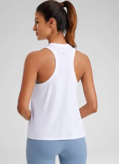 Pima Cotton Racerback High Neck Tank