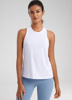 Pima Cotton Racerback High Neck Tank