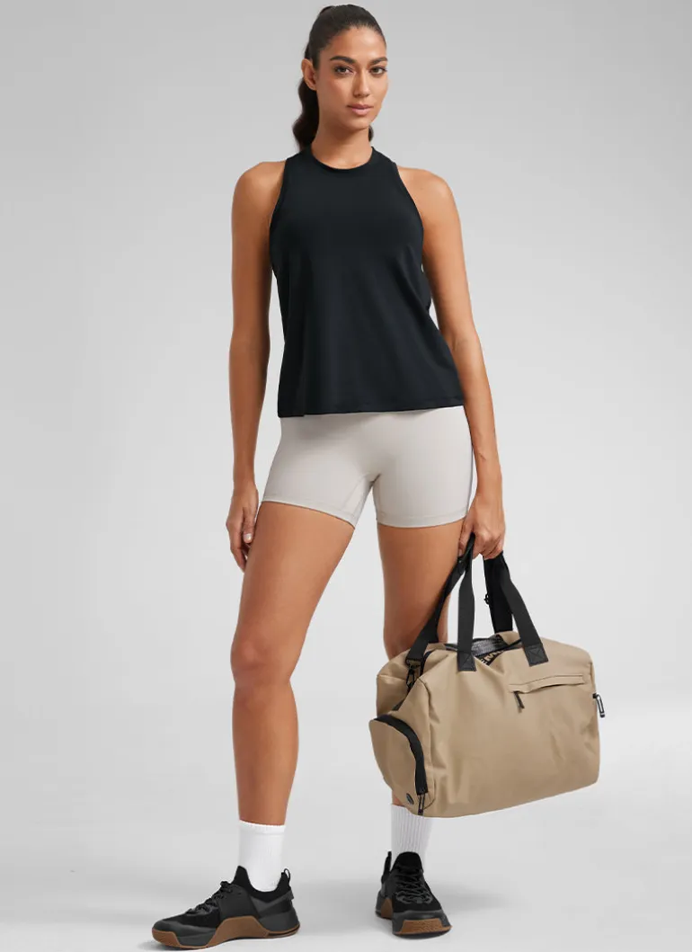 Pima Cotton Racerback High Neck Tank