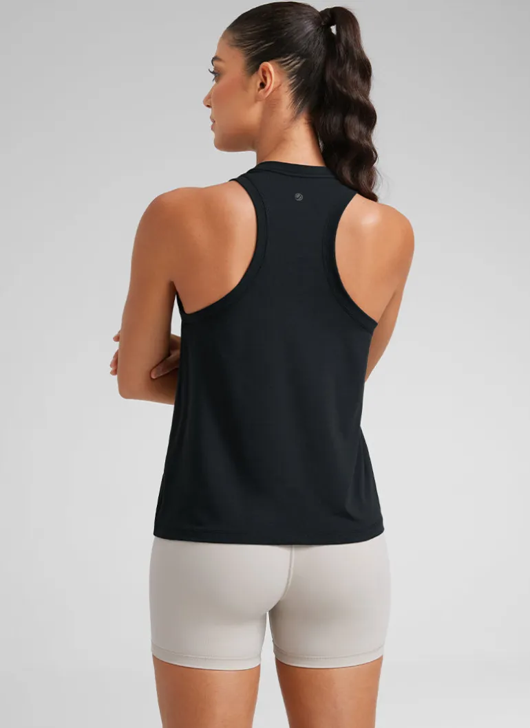 Pima Cotton Racerback High Neck Tank