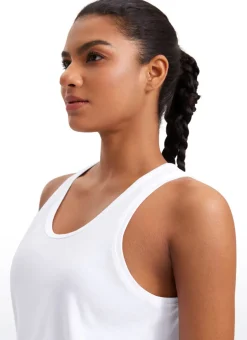 Pima Cotton Sleeveless Scoop Neck Tank
