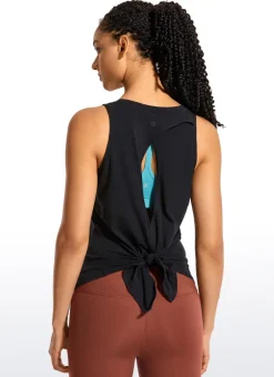 Pima Cotton Split Open Back Tank