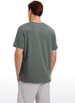 Pima Cotton T-Shirts Short Sleeve Crew Neck