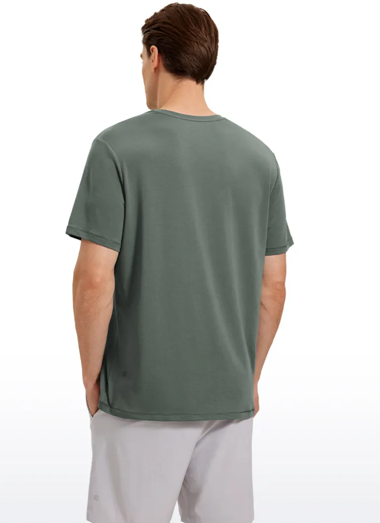 Pima Cotton T-Shirts Short Sleeve Crew Neck