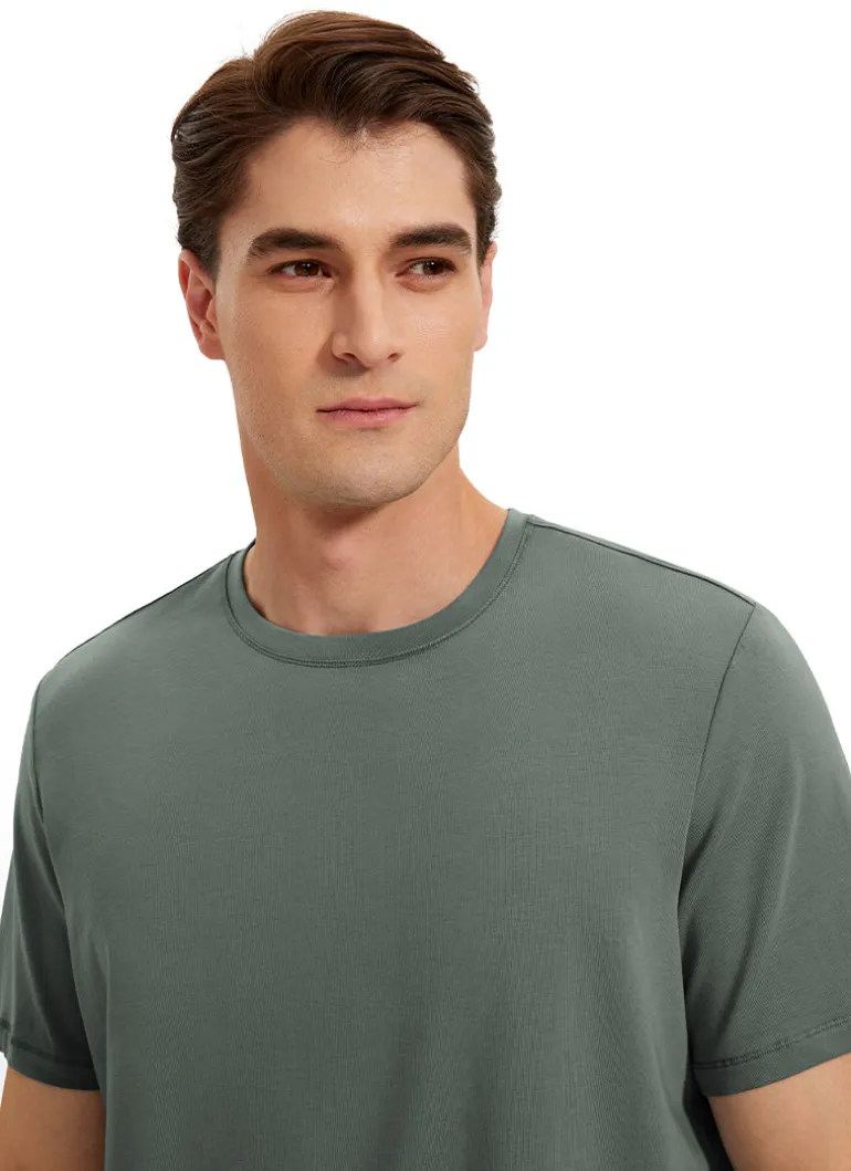 Pima Cotton T-Shirts Short Sleeve Crew Neck