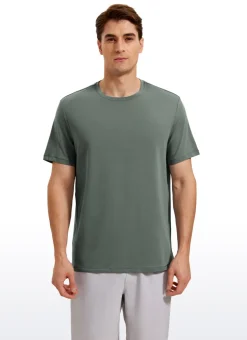 Pima Cotton T-Shirts Short Sleeve Crew Neck