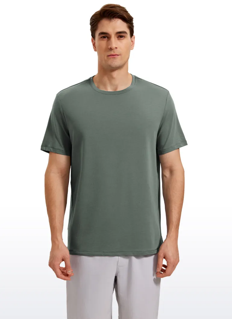Pima Cotton T-Shirts Short Sleeve Crew Neck