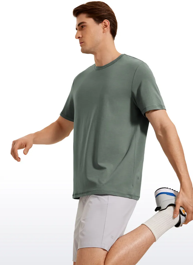 Pima Cotton T-Shirts Short Sleeve Crew Neck