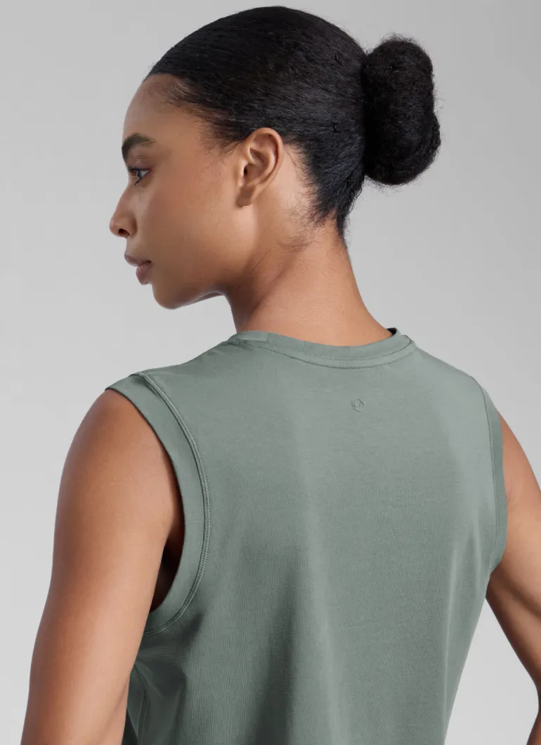 Poly Cotton-Blend Muscle Tank