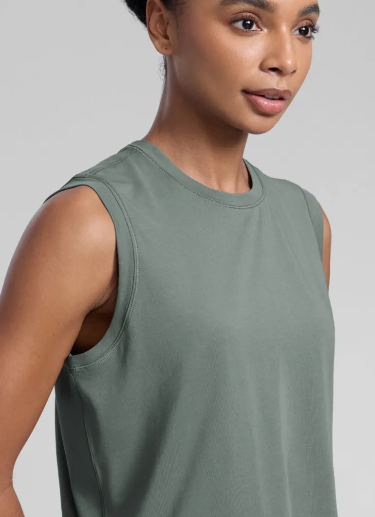 Poly Cotton-Blend Muscle Tank
