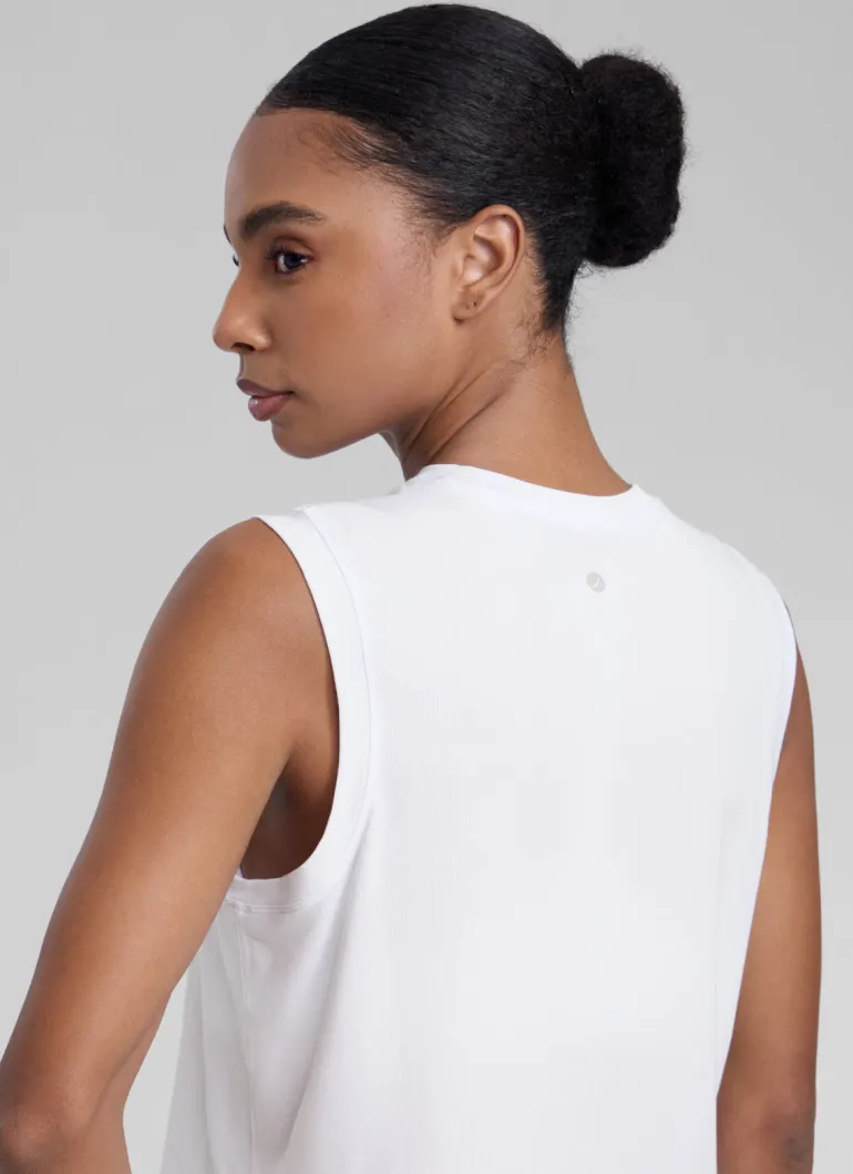 Poly Cotton-Blend Muscle Tank
