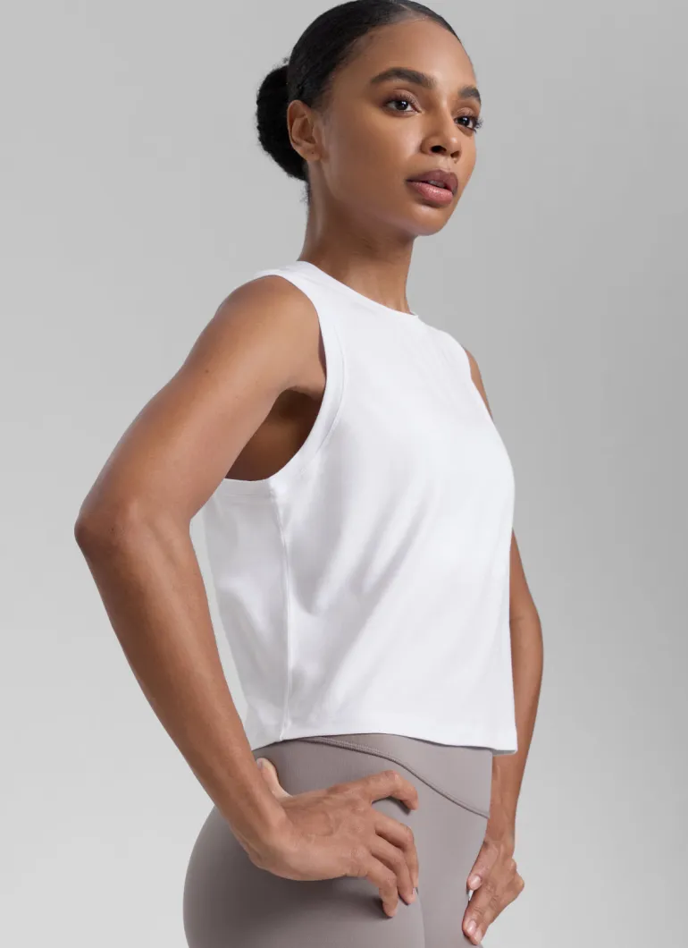 Poly Cotton-Blend Muscle Tank