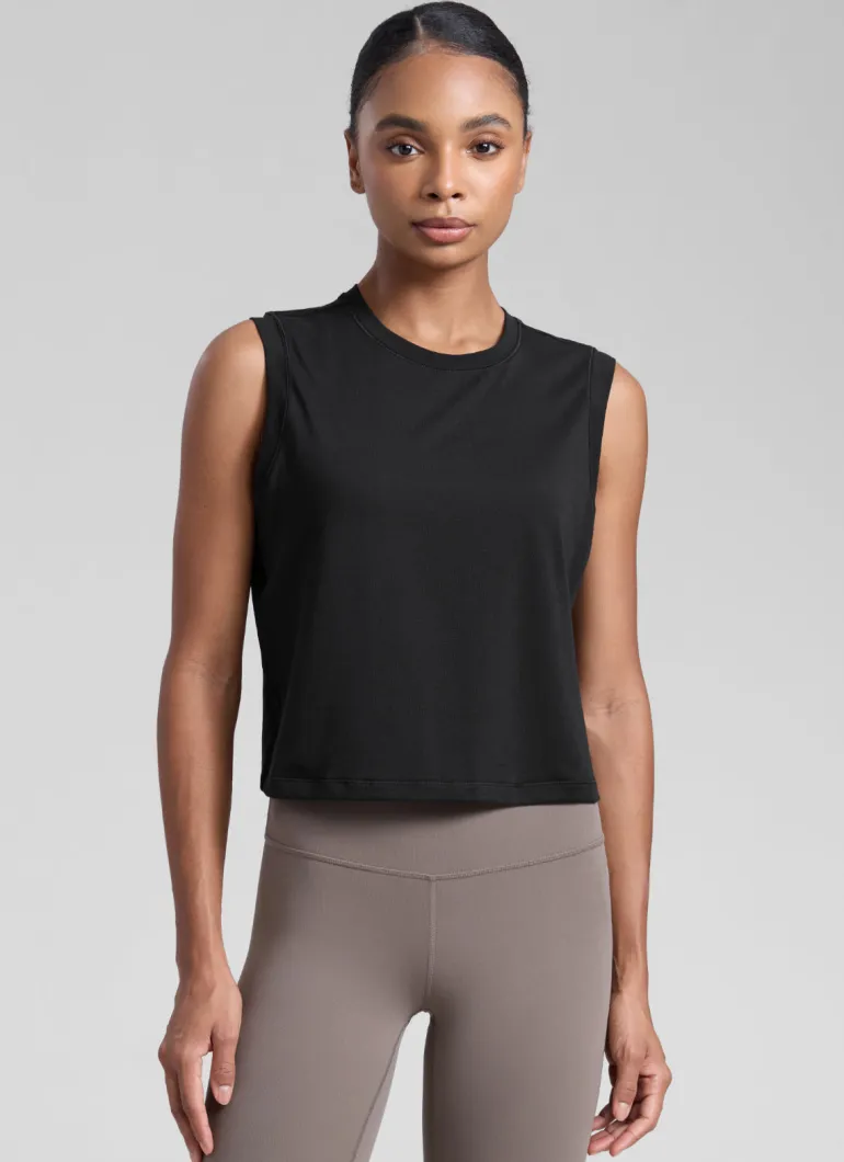 Poly Cotton-Blend Muscle Tank