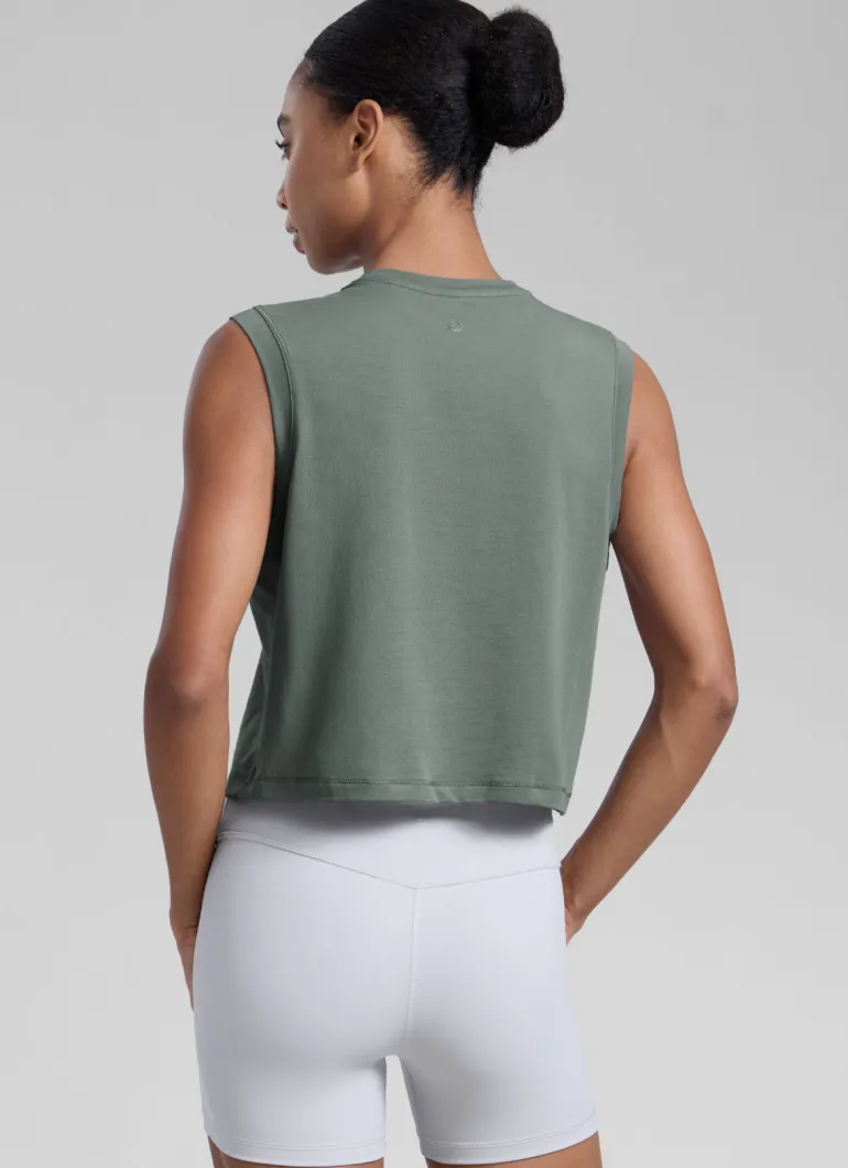 Poly Cotton-Blend Muscle Tank