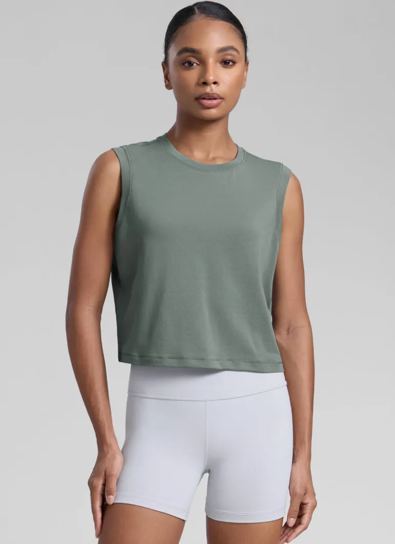 Poly Cotton-Blend Muscle Tank