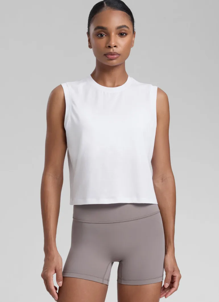 Poly Cotton-Blend Muscle Tank