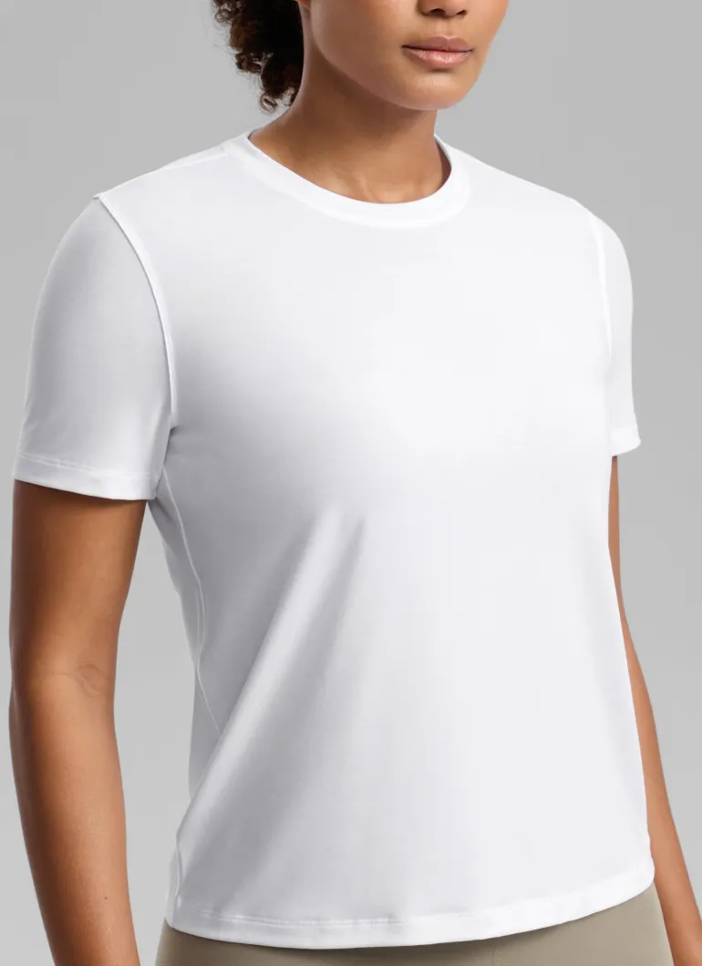 Quick Dry Crewneck Hip Length Short Sleeve