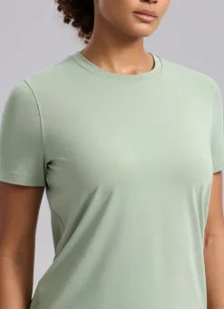Quick Dry Crewneck Hip Length Short Sleeve