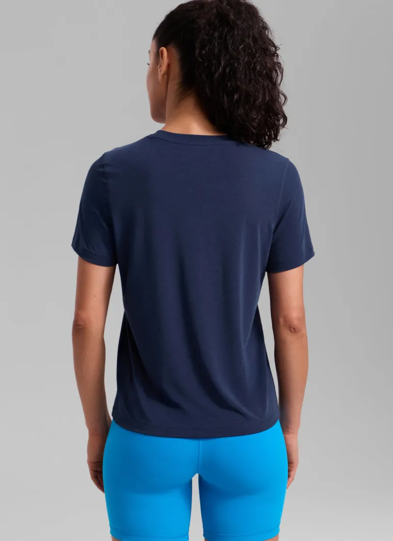 Quick Dry Crewneck Hip Length Short Sleeve