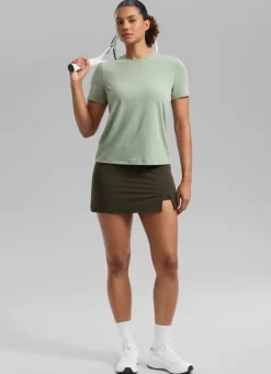 Quick Dry Crewneck Hip Length Short Sleeve