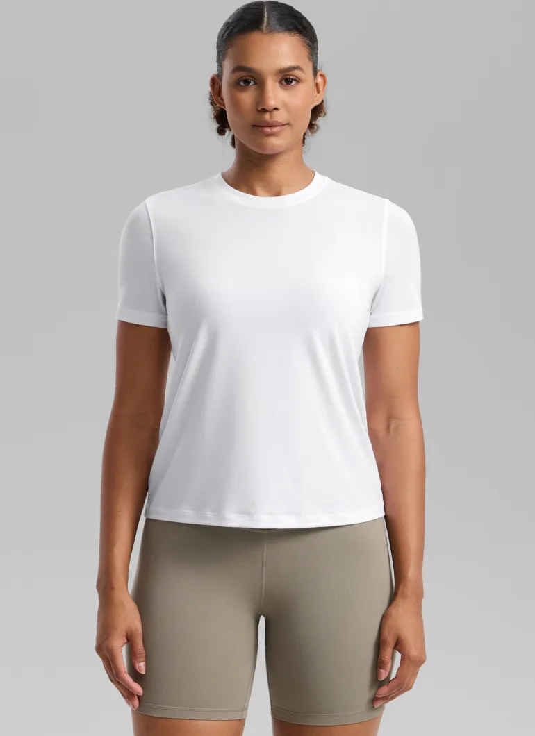Quick Dry Crewneck Hip Length Short Sleeve