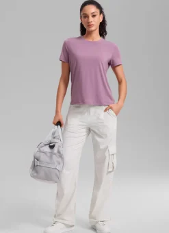Quick Dry Crewneck Hip Length Short Sleeve
