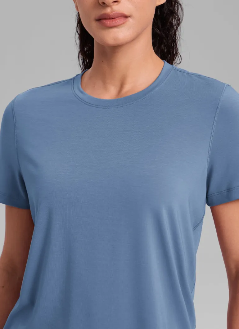 Quick Dry Crewneck Hip Length Short Sleeve