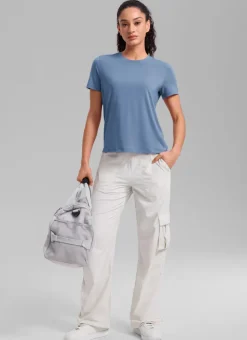 Quick Dry Crewneck Hip Length Short Sleeve