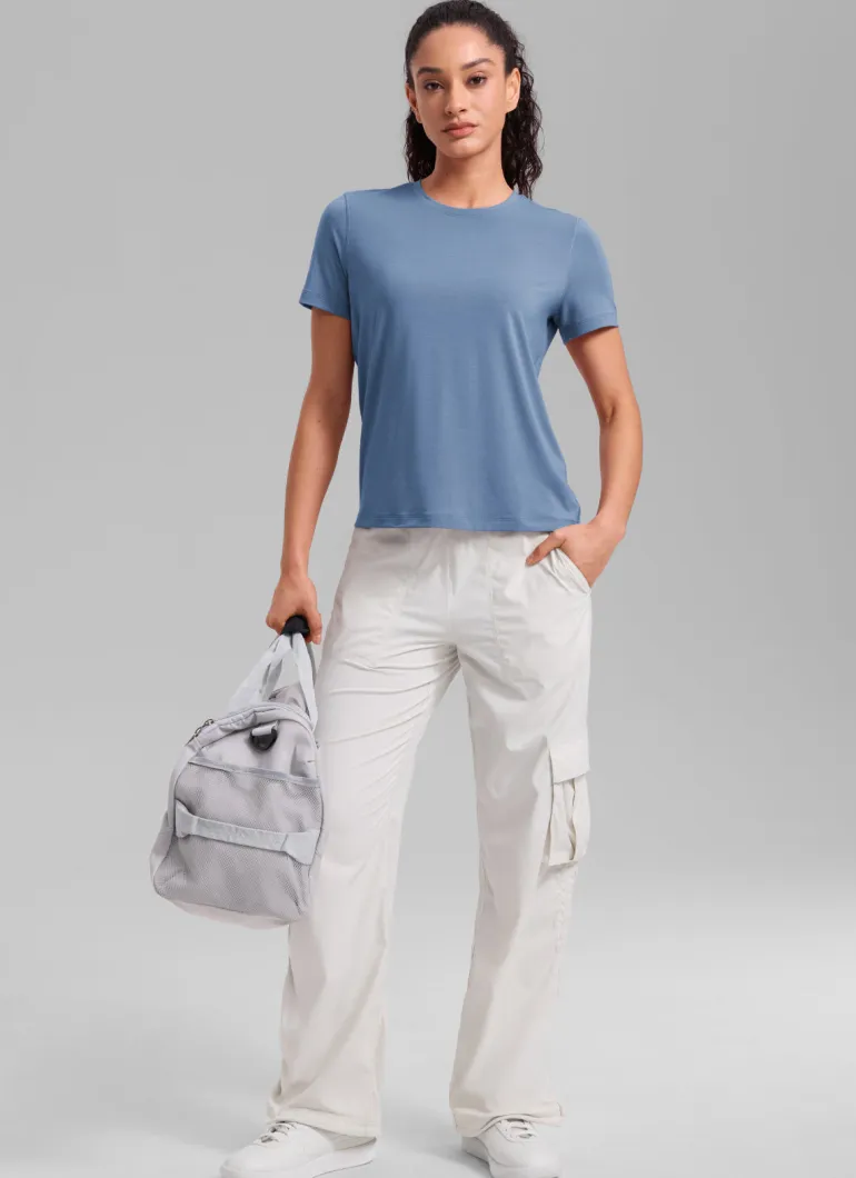 Quick Dry Crewneck Hip Length Short Sleeve