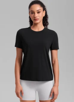 Quick Dry Crewneck Hip Length Short Sleeve