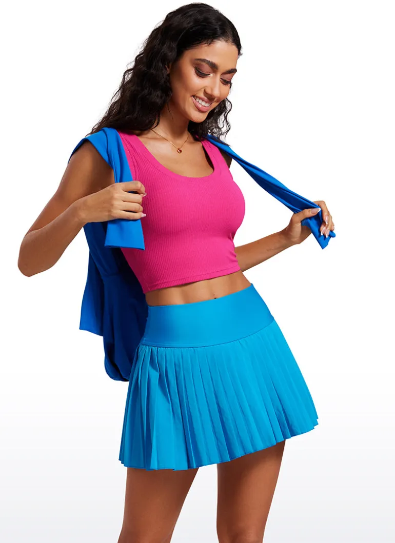 Ribbed Cropped Length Scoop Neck Tank