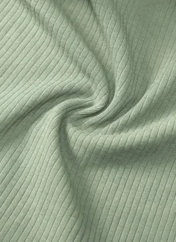 Ribbed Henley Neck Built in Bra Tank