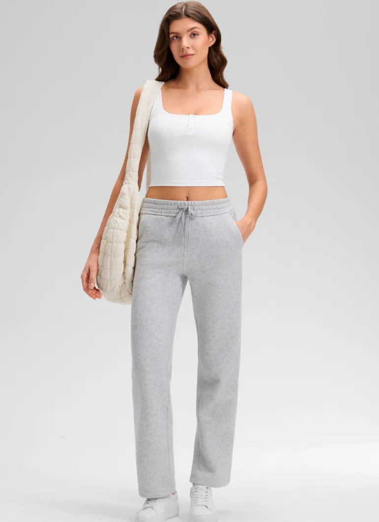 Ribbed Henley Neck Built in Bra Tank