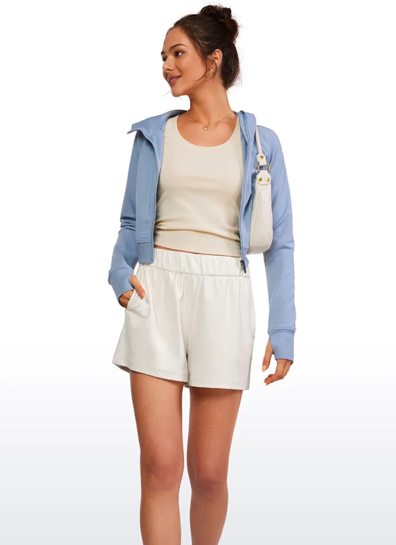 Ribbed High Rise Sweat Shorts 3''