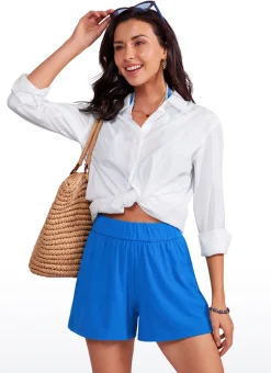 Ribbed High Rise Sweat Shorts 3''