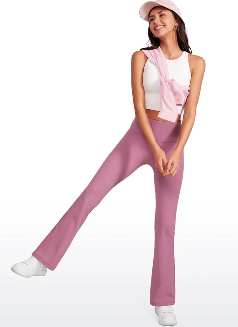 Ribbed High Waist Pocket Flare Leggings 31"