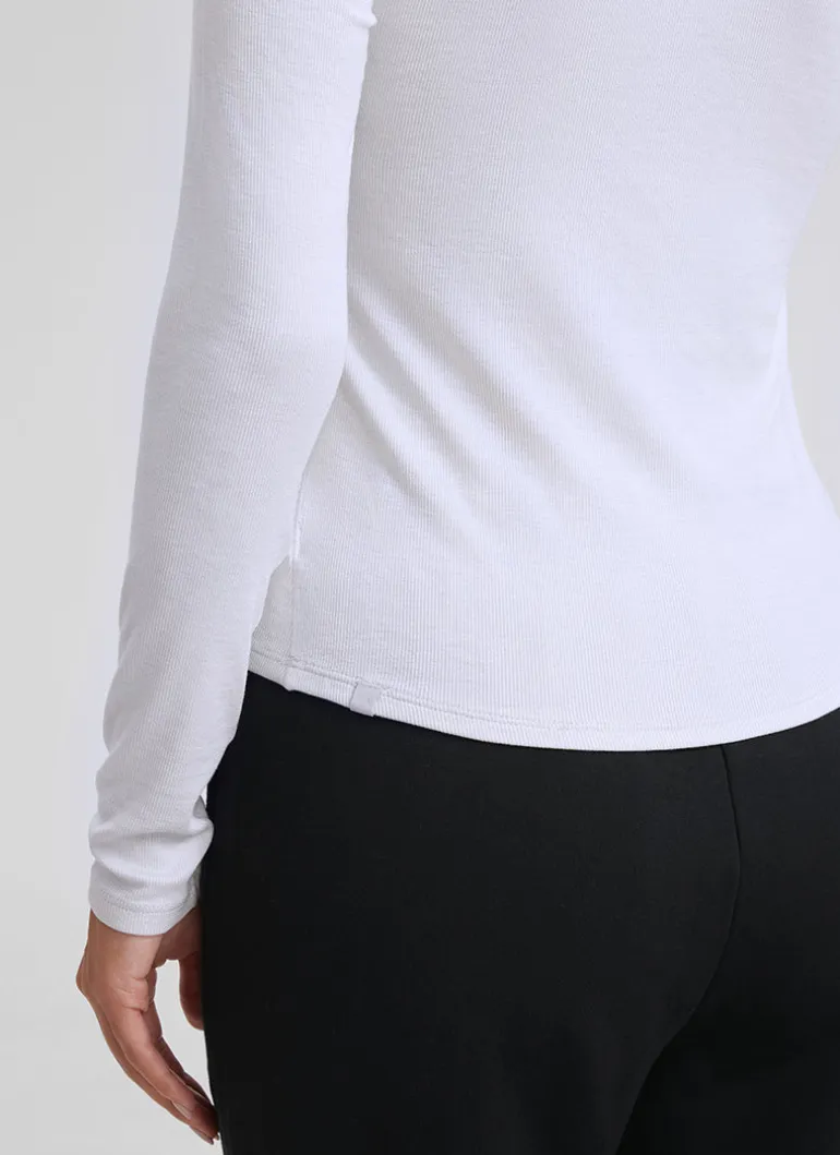 Ribbed Modal Henley Long Sleeve