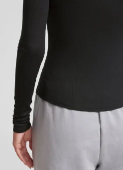 Ribbed Modal Henley Long Sleeve