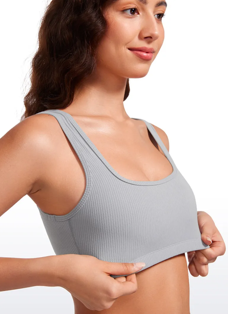 Ribbed Square Neck Padded Mini Bra