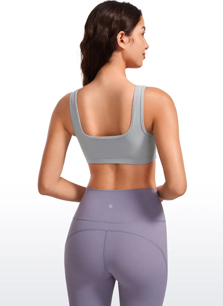 Ribbed Square Neck Padded Mini Bra