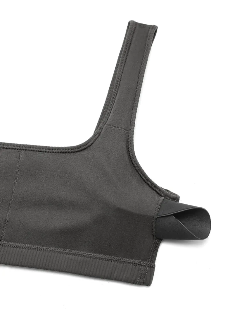 Ribbed Square Neck Padded Mini Bra