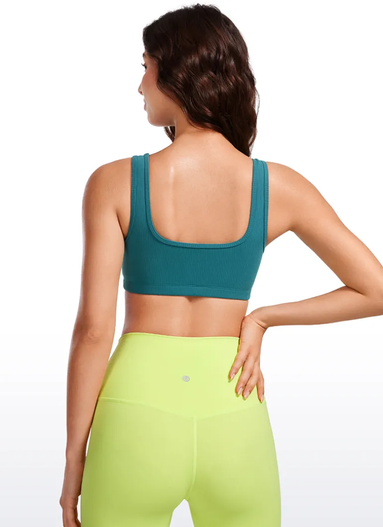 Ribbed Square Neck Padded Mini Bra