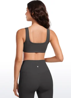 Ribbed Square Neck Padded Mini Bra
