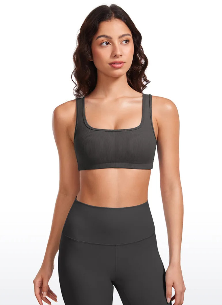 Ribbed Square Neck Padded Mini Bra