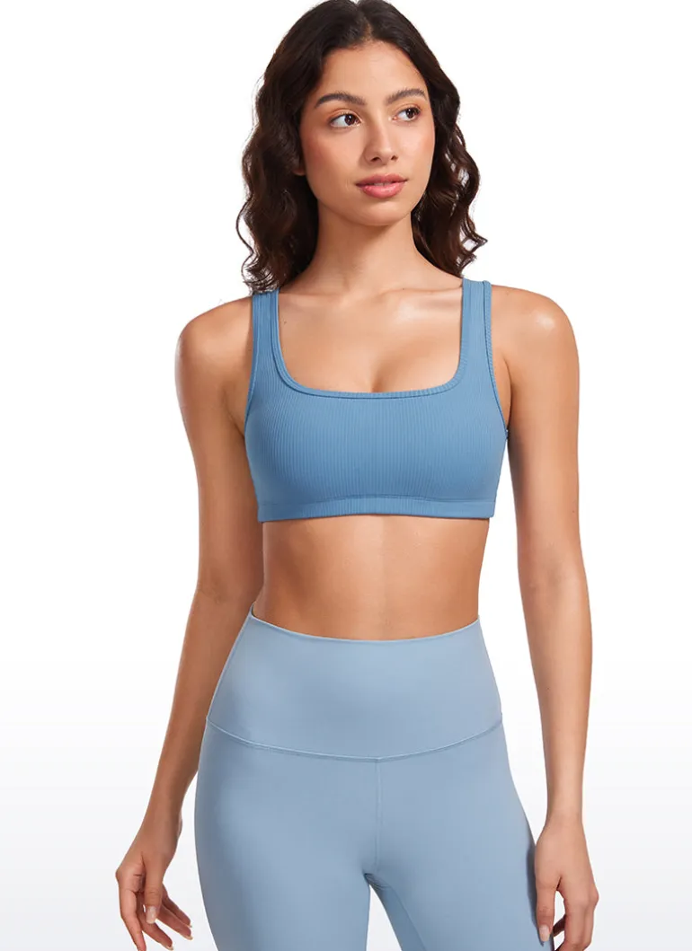 Ribbed Square Neck Padded Mini Bra