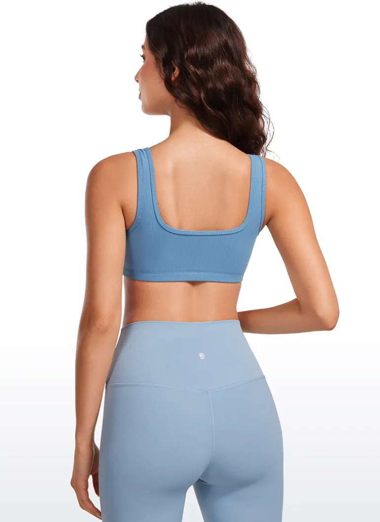 Ribbed Square Neck Padded Mini Bra