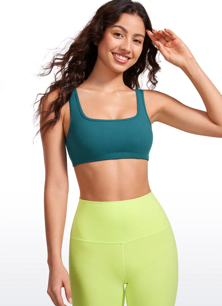 Ribbed Square Neck Padded Mini Bra