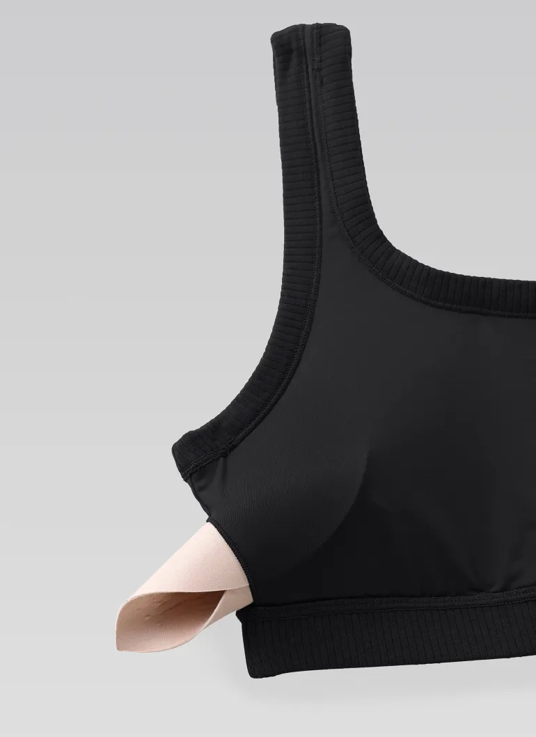 Ribbed U Back Sports Bra